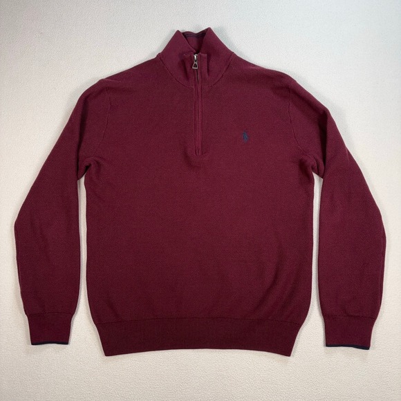 Polo Ralph Lauren Other - Polo Ralph Lauren 1/4 Zip Men's S Burgundy Pima Cotton Pony Knit Sweater